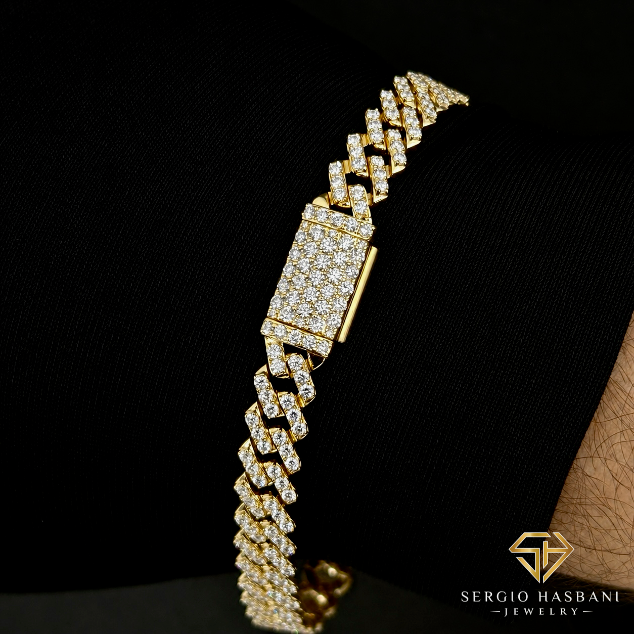 10K 8.5MM VVS Lab Diamond Cuban Link Bracelet