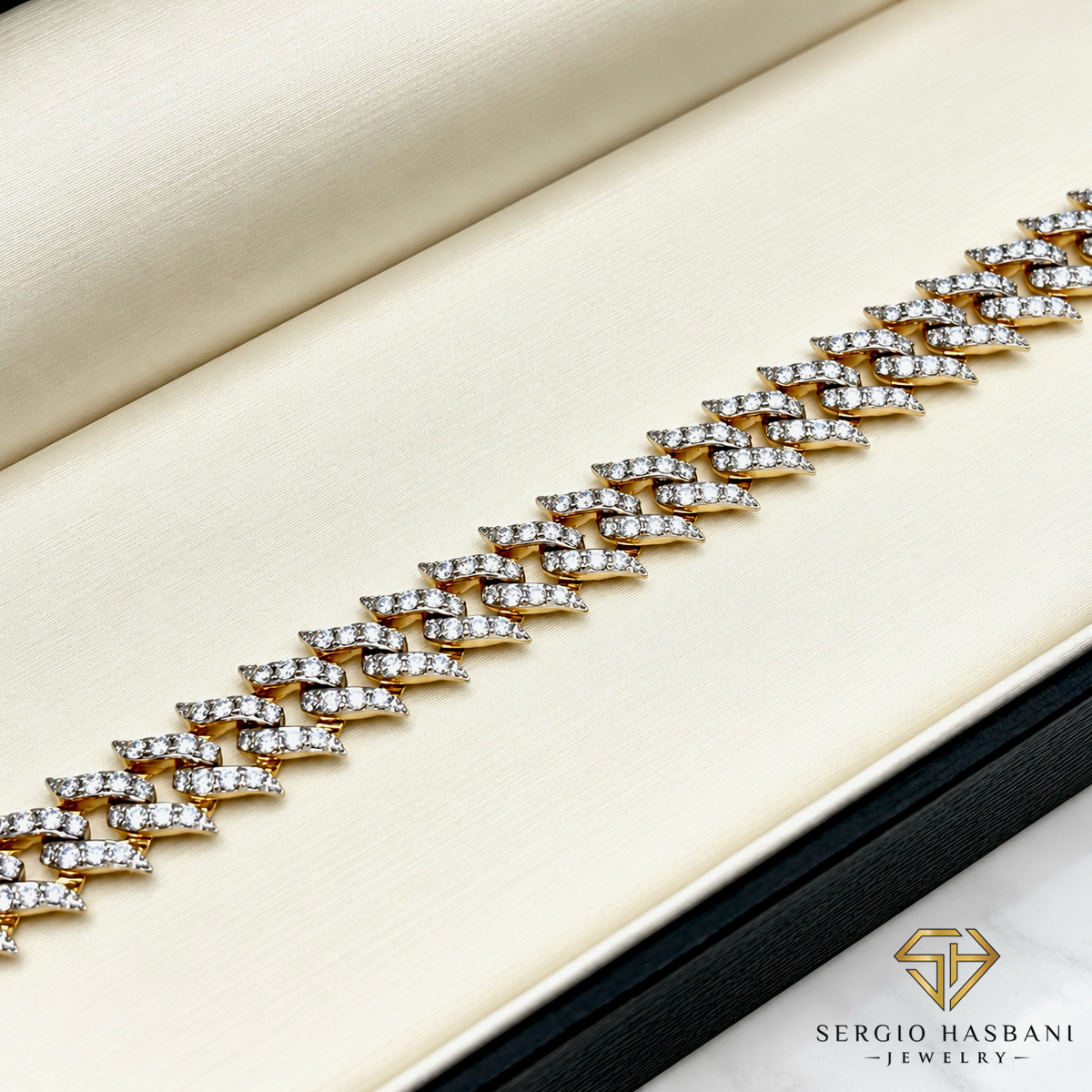 10K 8MM SPYKE VVS Lab Diamond Cuban Link Bracelet