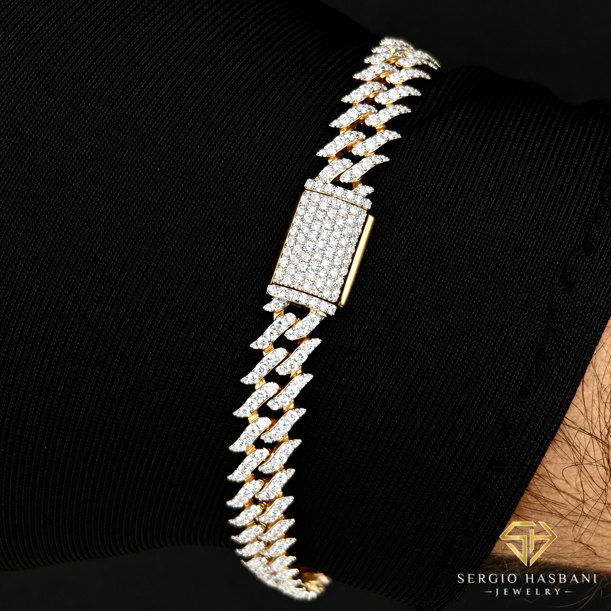 10K 8MM SPYKE VVS Lab Diamond Cuban Link Bracelet