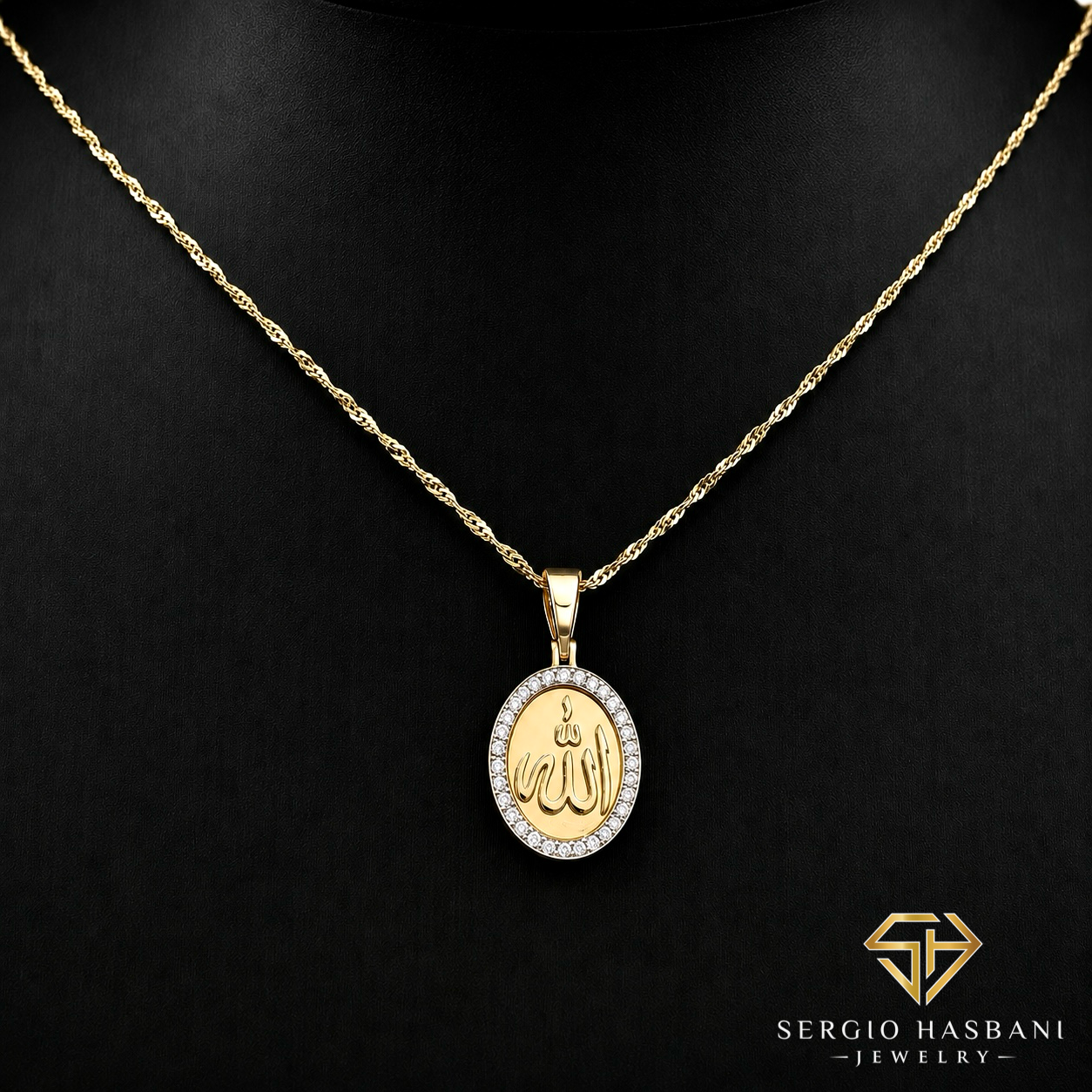 10K ALLAH Diamond Necklace