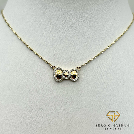 10K BOW Diamond Necklace