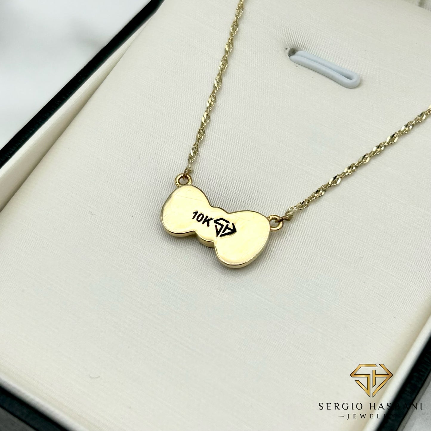 10K BOW Diamond Necklace
