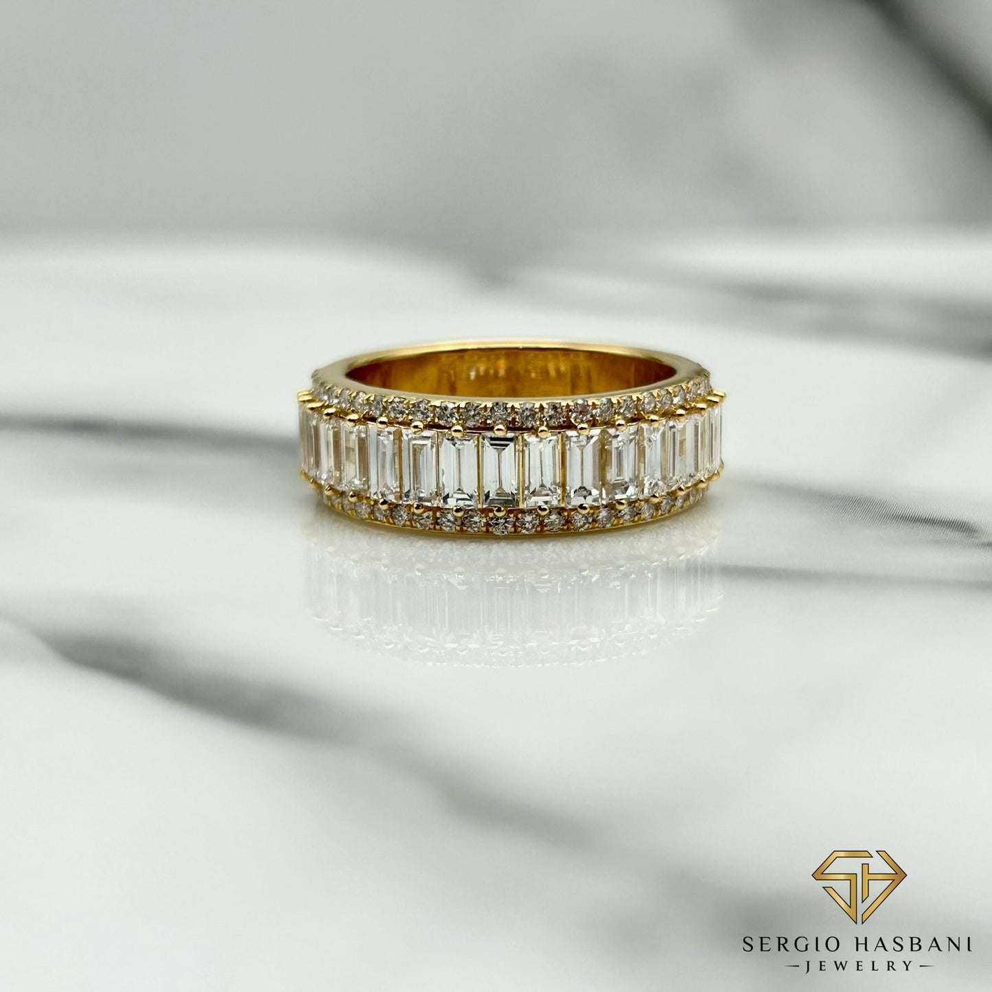 10K BRICKSET VVS Lab Diamond Ring