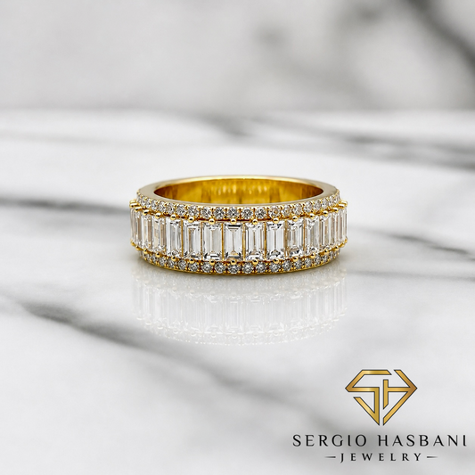 10K BRICKSET VVS Lab Diamond Ring