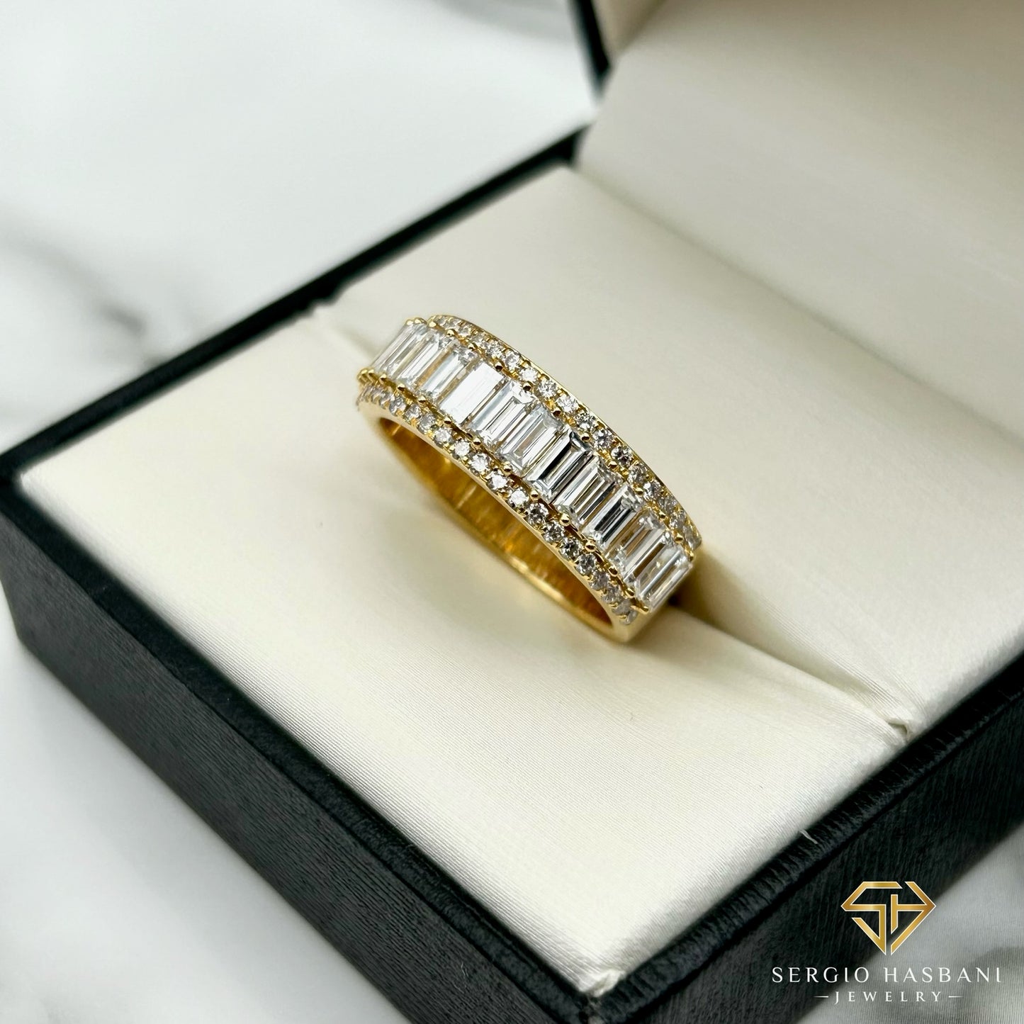 10K BRICKSET VVS Lab Diamond Ring