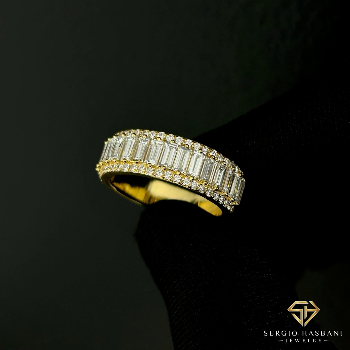 10K BRICKSET VVS Lab Diamond Ring