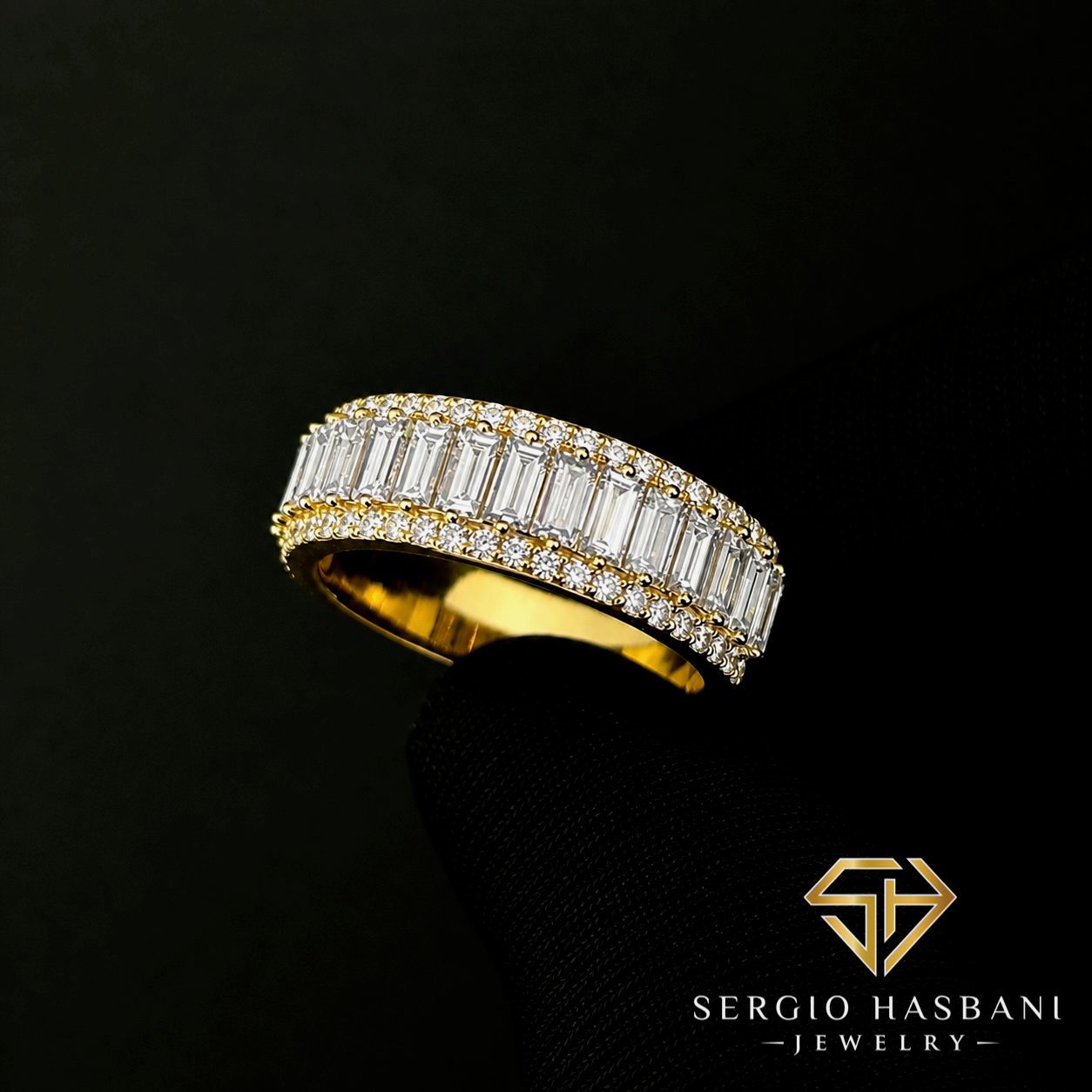 10K BRICKSET VVS Lab Diamond Ring