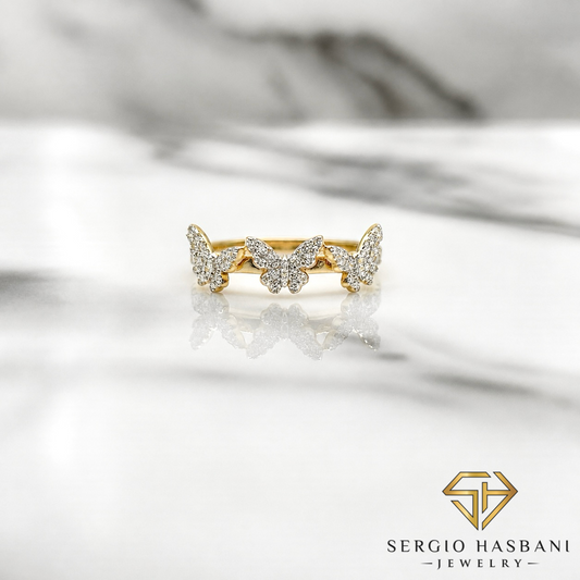 10K BUTTERFLIES Diamond Ring