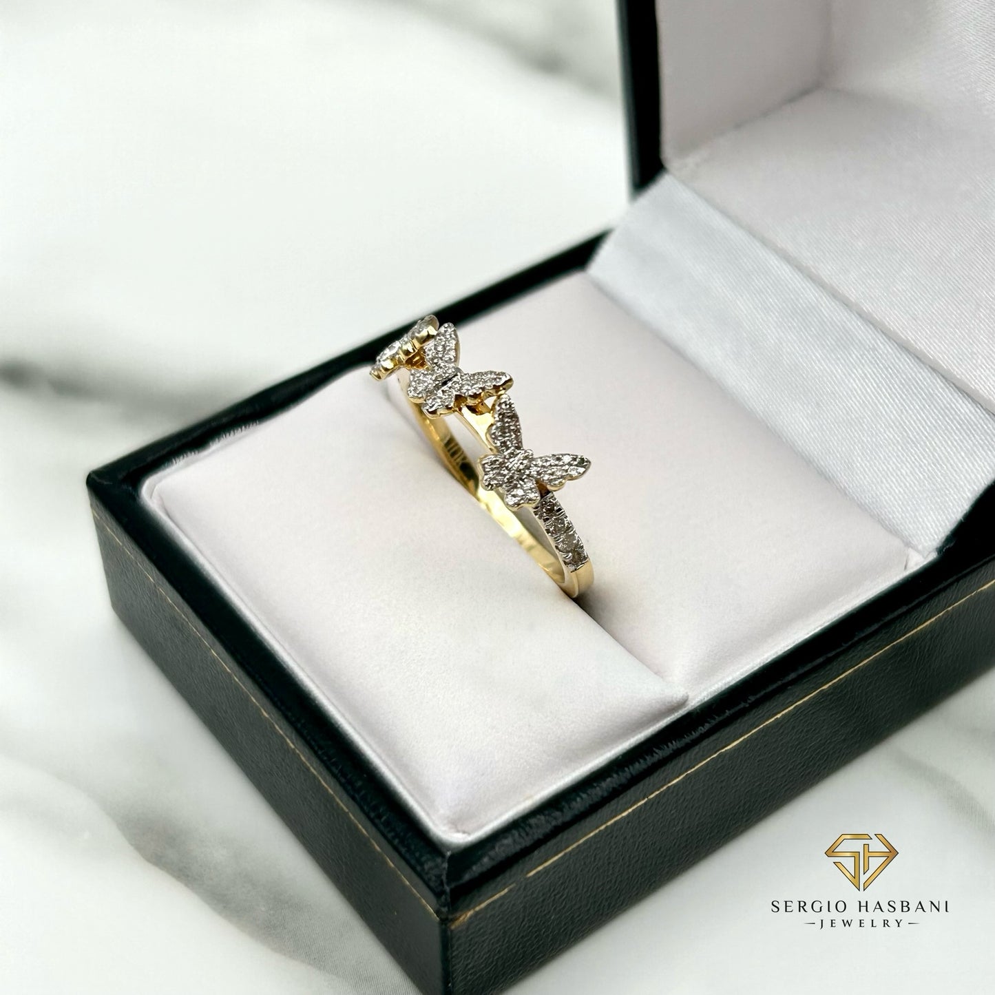 10K BUTTERFLIES Diamond Ring