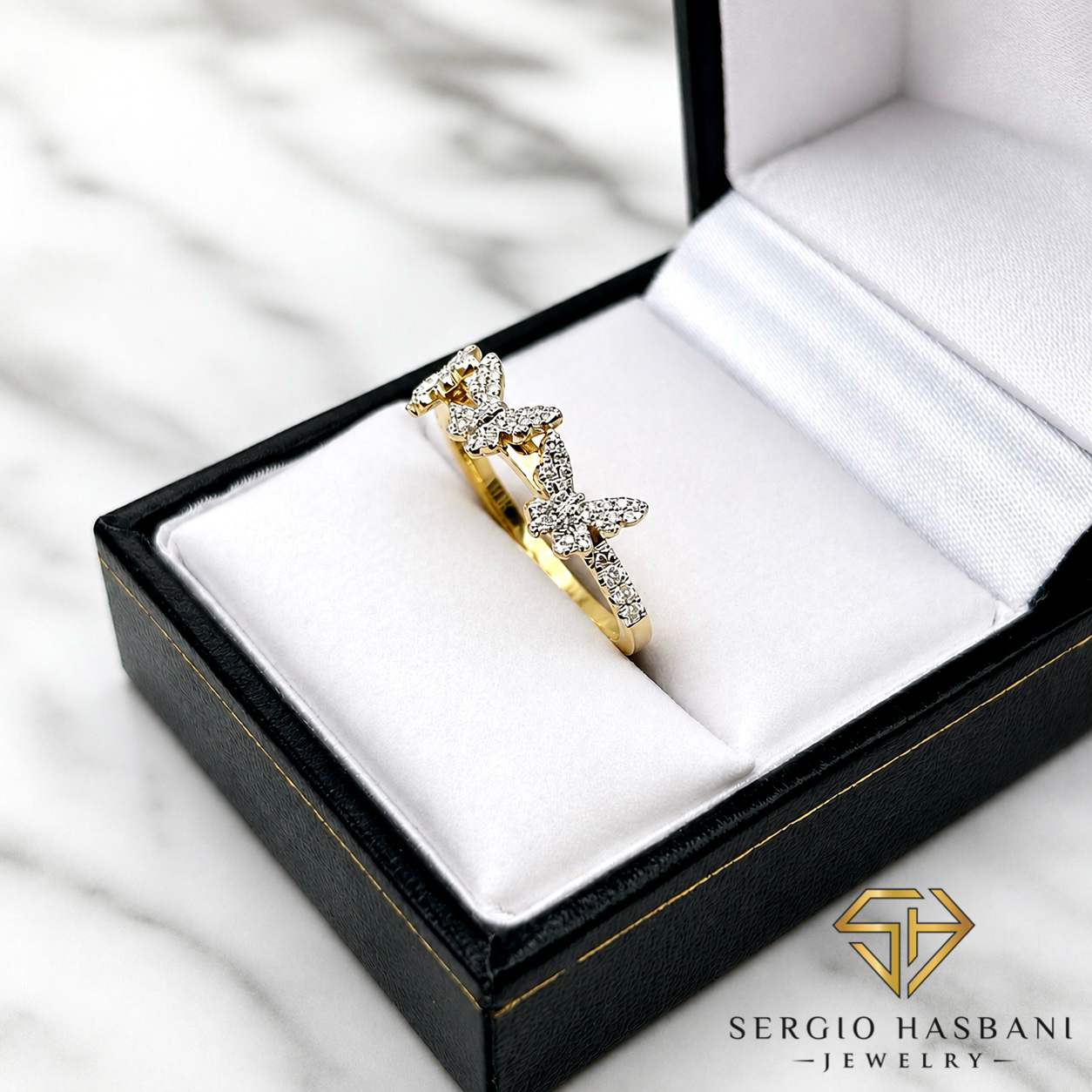 10K BUTTERFLIES Diamond Ring