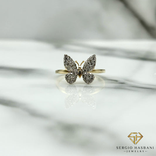 10K BUTTERFLY Diamond Ring