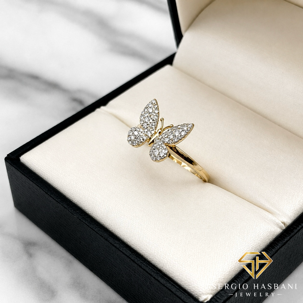 10K BUTTERFLY Diamond Ring