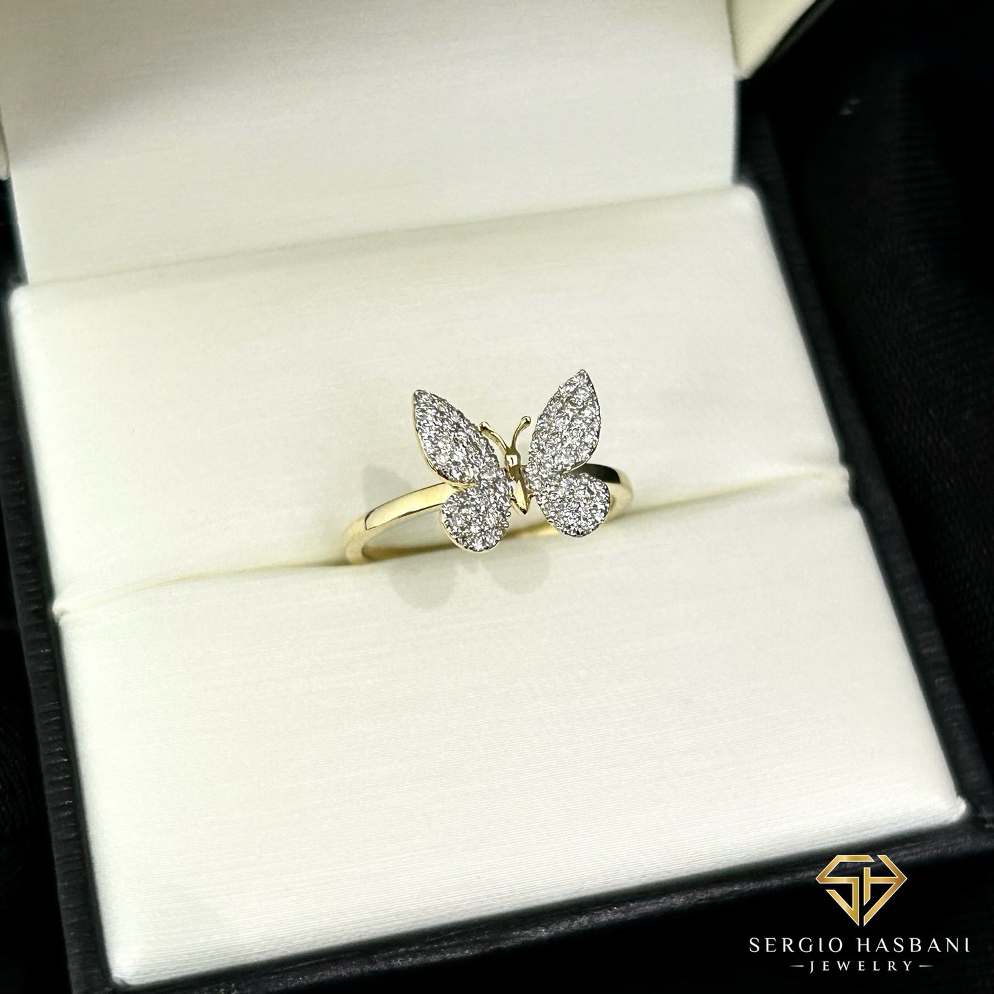 10K BUTTERFLY Diamond Ring