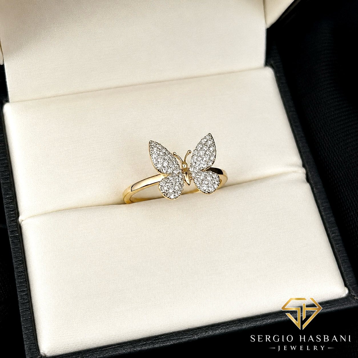 10K BUTTERFLY Diamond Ring