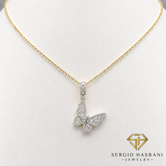 10K BUTTERFLY BG Diamond Necklace