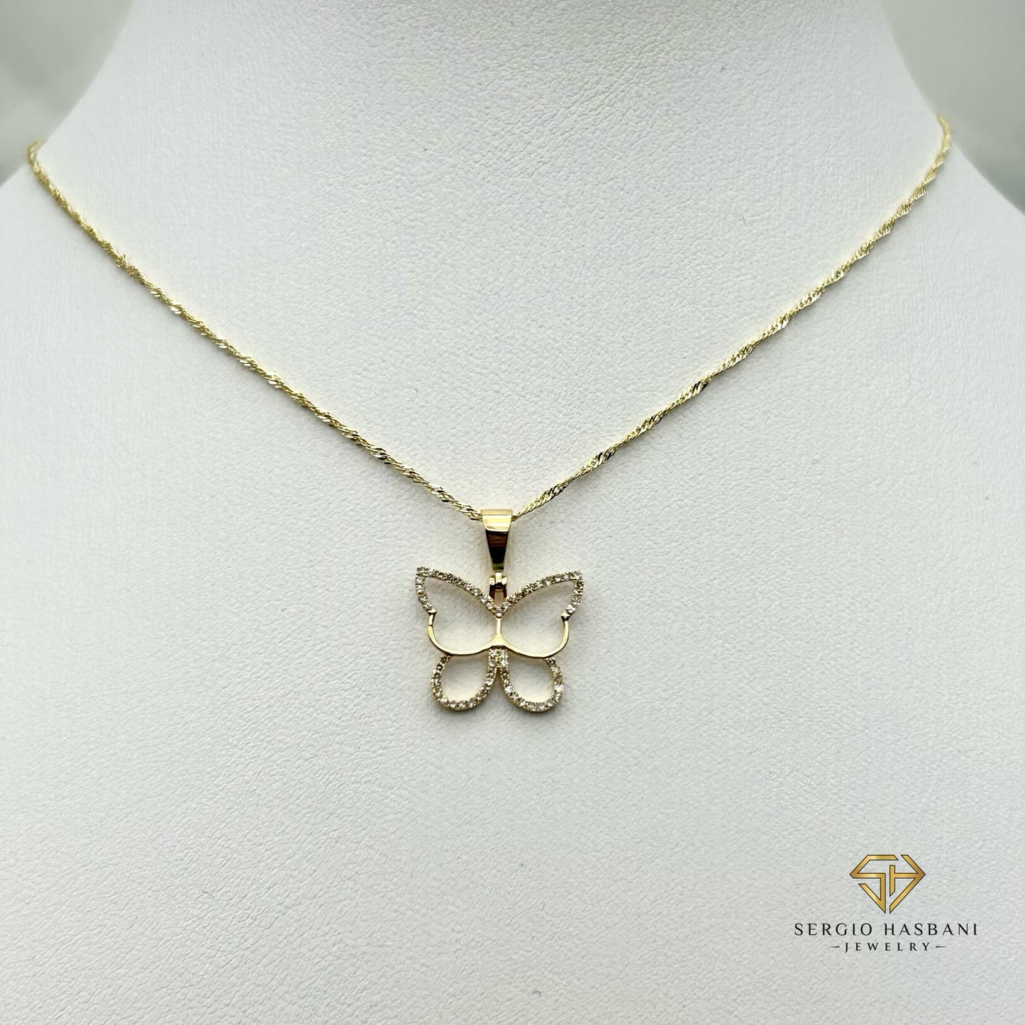 10K BUTTERFLY Diamond Necklace