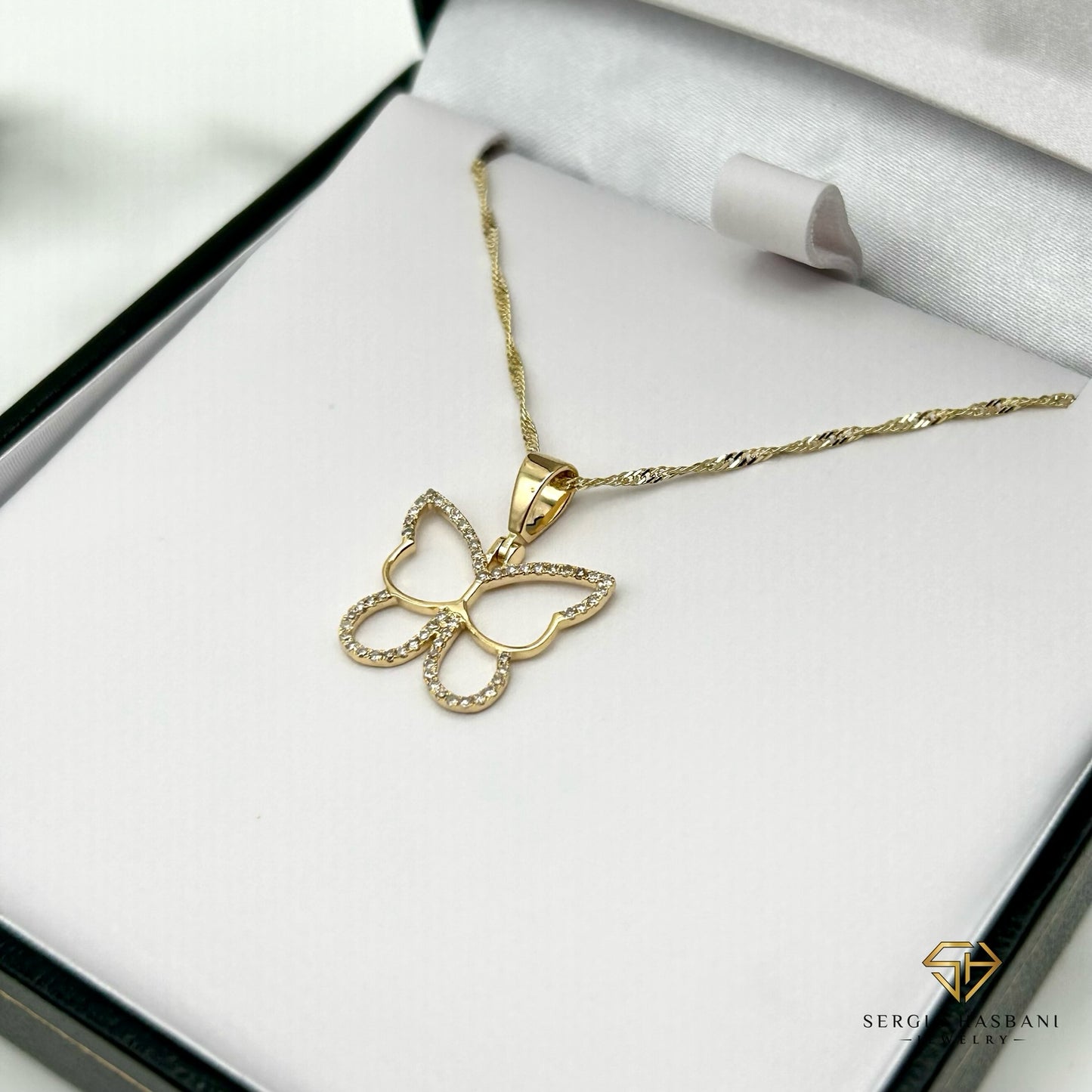 10K BUTTERFLY Diamond Necklace