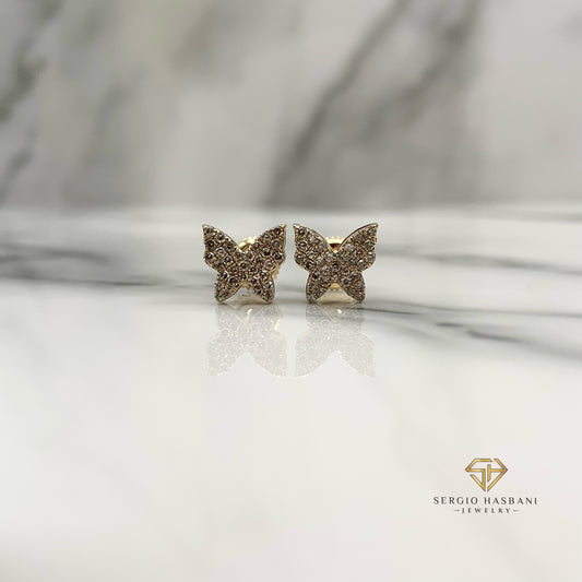 10K BUTTERFLY Diamond Earrings