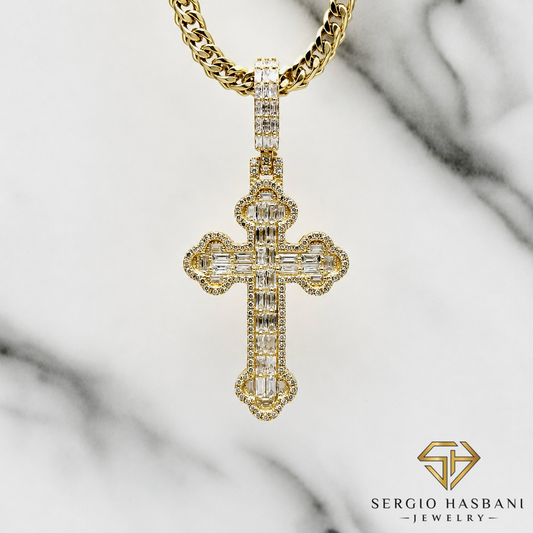 10K CELTO Diamond Cross Pendant