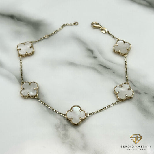 10K CLOVER Bracelet MOP