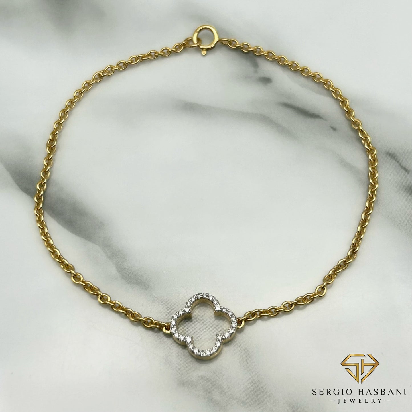 10K CLOVER Diamond Bracelet