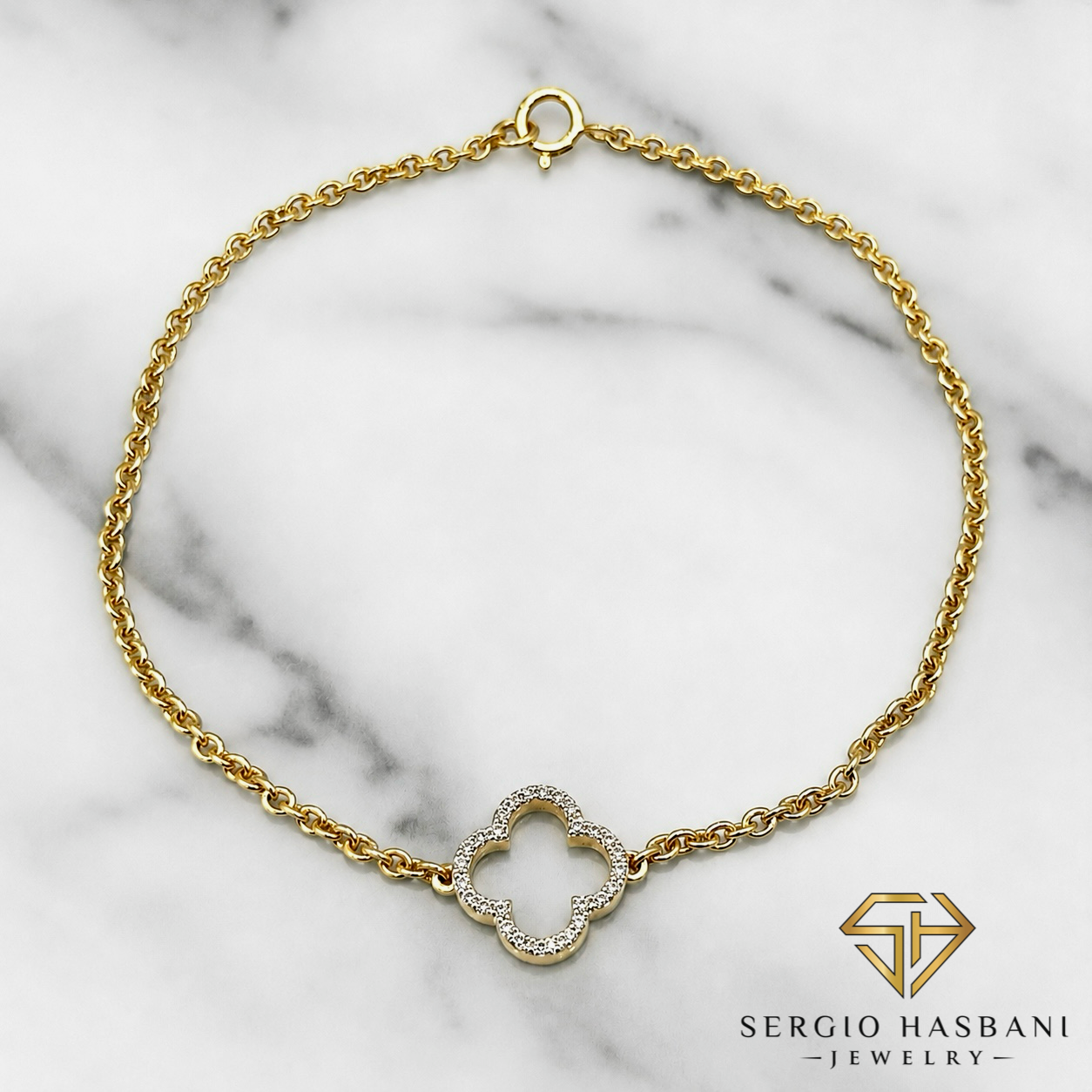 10K CLOVER Diamond Bracelet