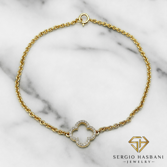 10K CLOVER Diamond Bracelet