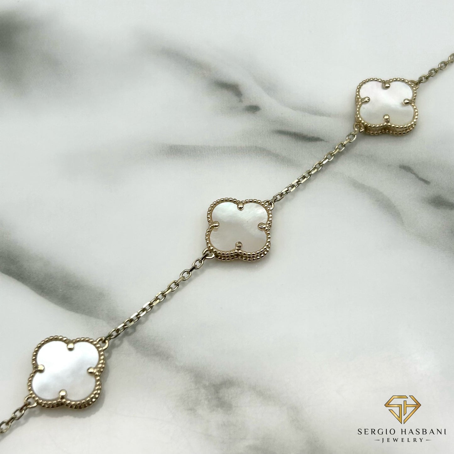 10K CLOVER Bracelet MOP