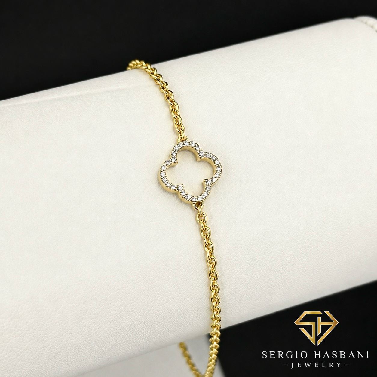 10K CLOVER Diamond Bracelet