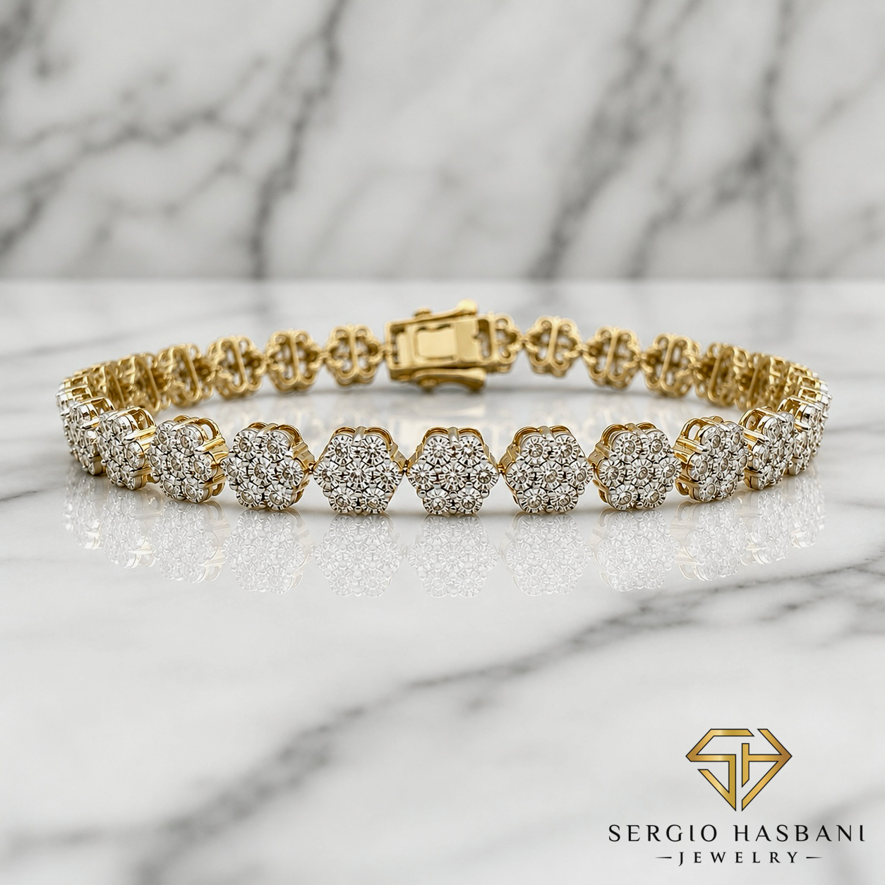 10K CLUSTER Diamond Bracelet