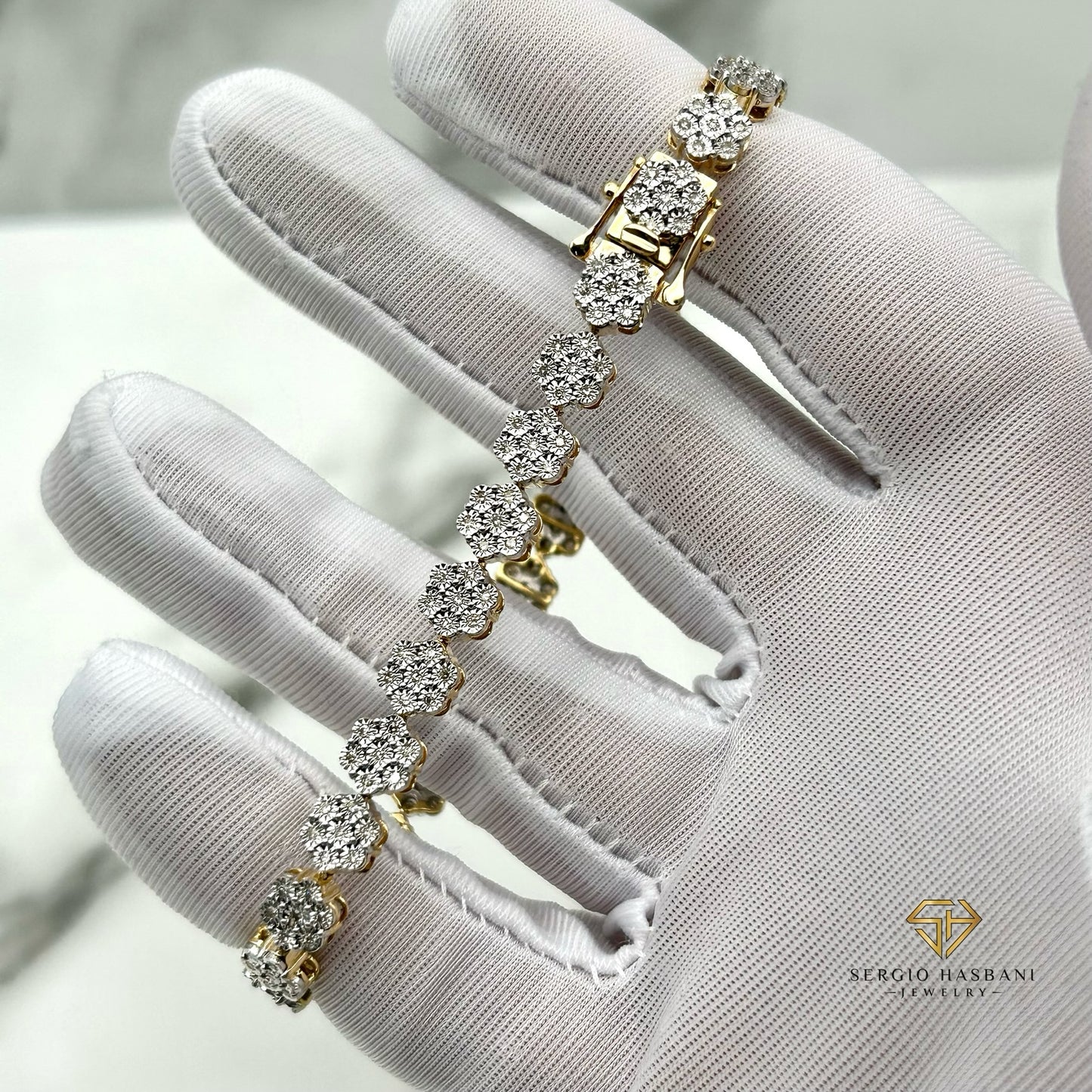 10K CLUSTER Diamond Bracelet