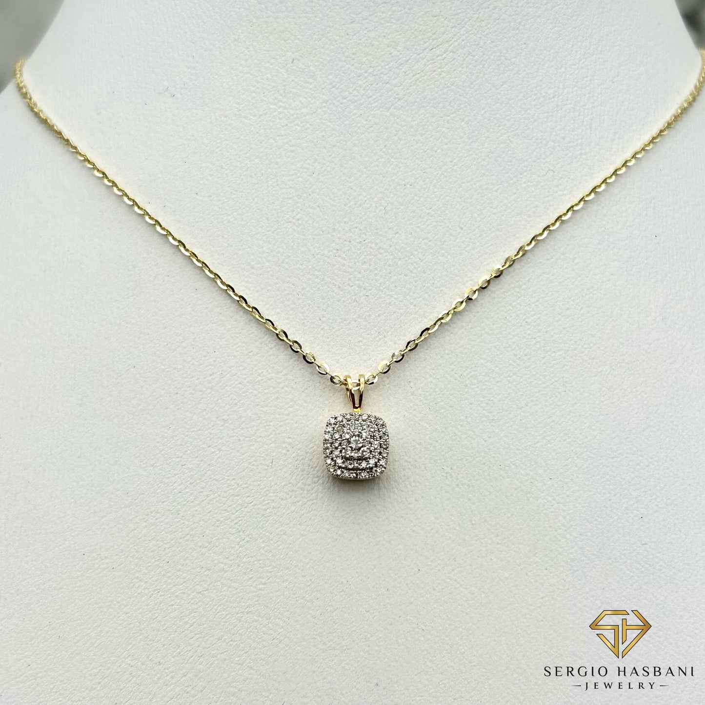 10K CLUSTER Diamond Necklace