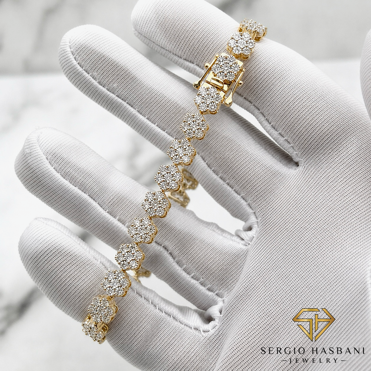 10K CLUSTER Diamond Bracelet