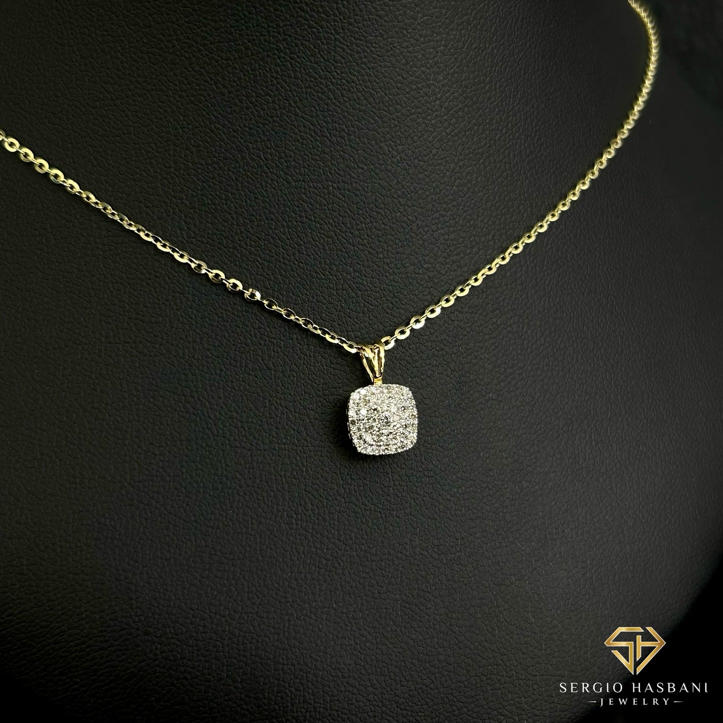 10K CLUSTER Diamond Necklace