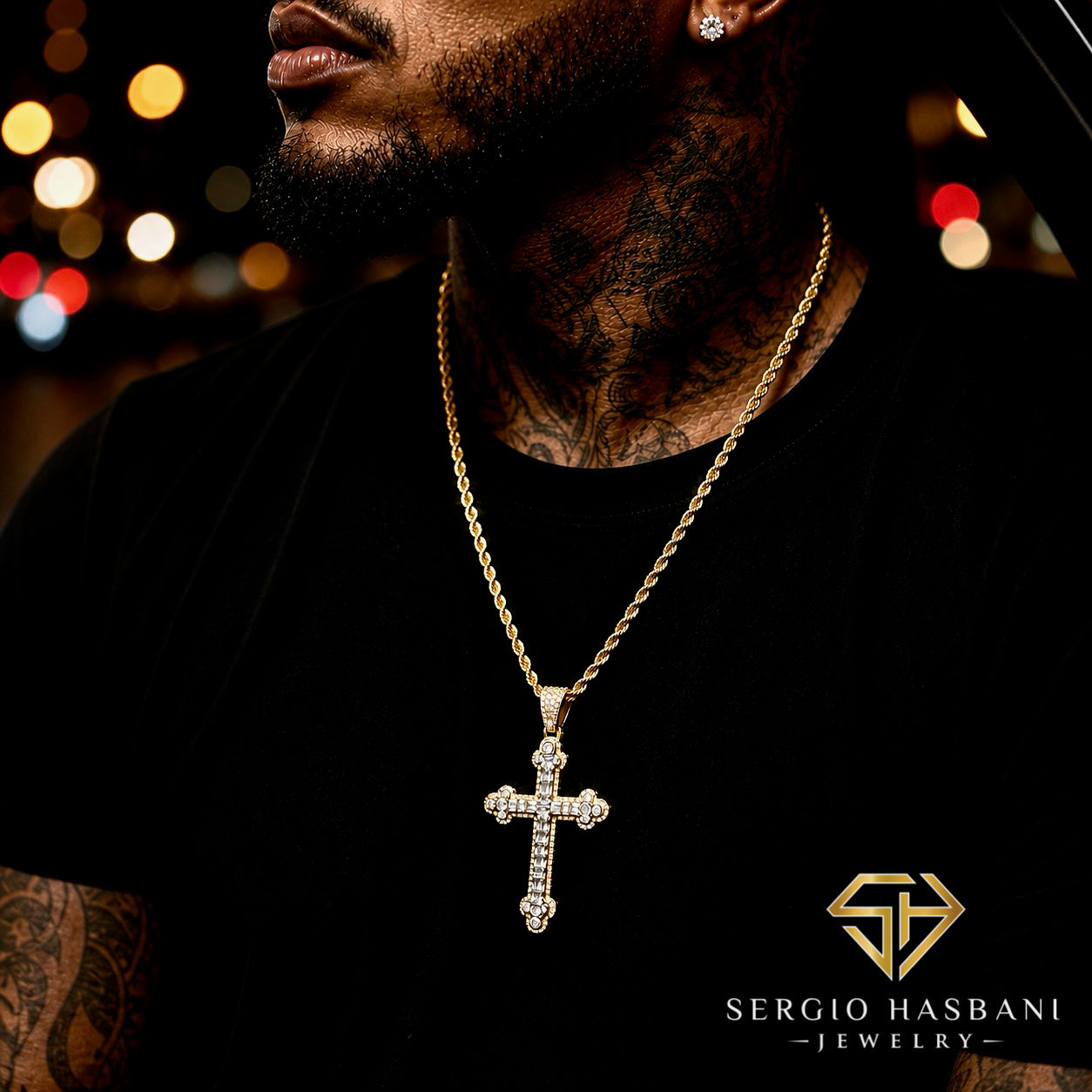 10K CROSS11 Diamond Pendant