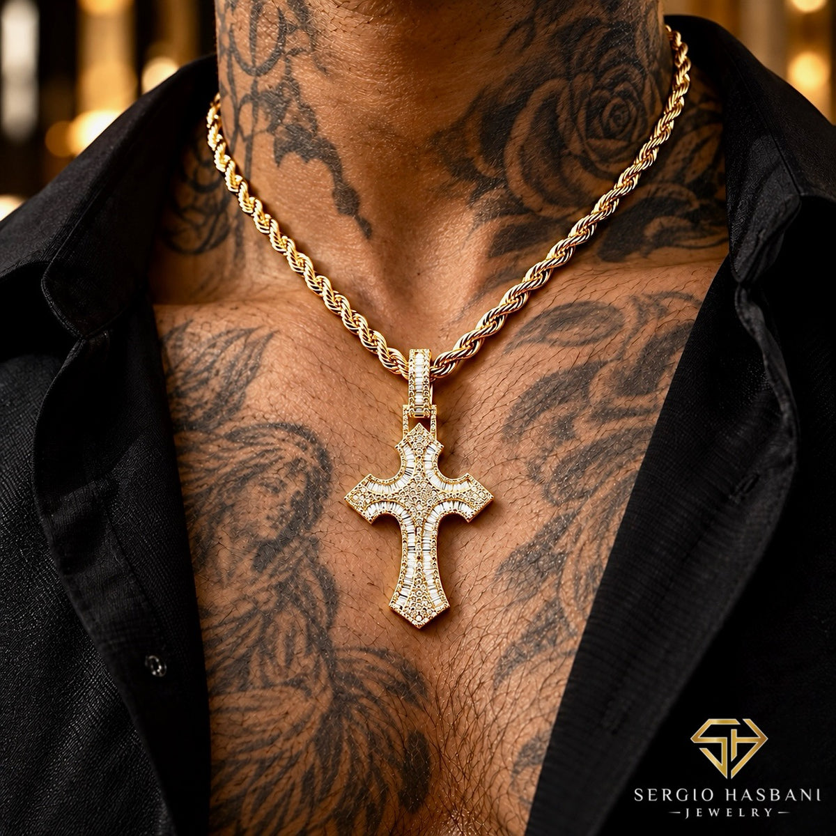 10K CROSS15 Diamond Pendant