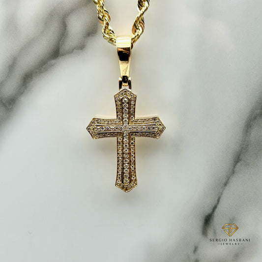 10K CROSS1 Diamond Pendant