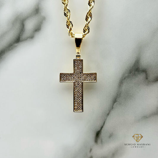 10K CROSS2 Diamond Pendant