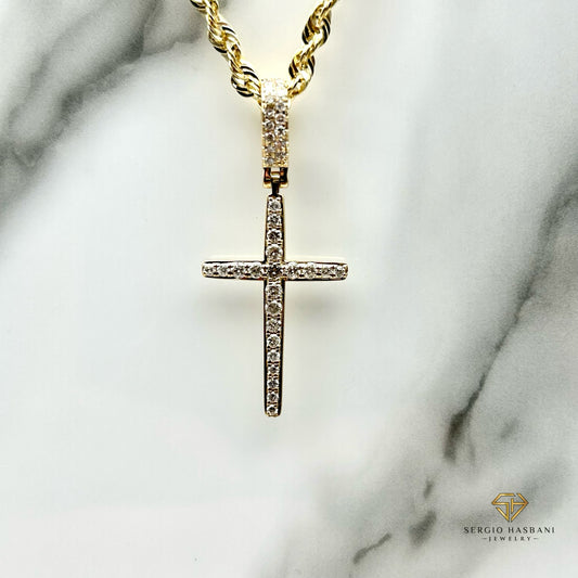 10K CROSS3 Diamond Pendant