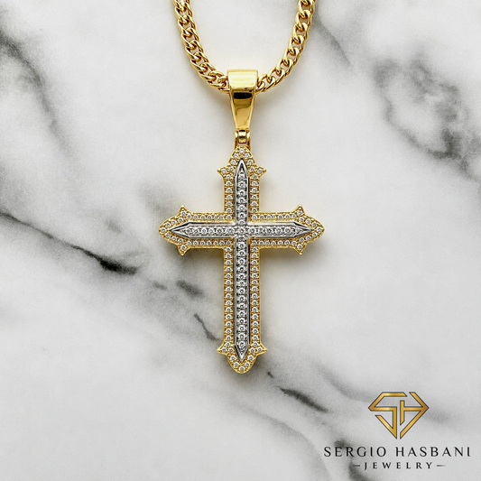 10K CROSS5 Diamond Pendant