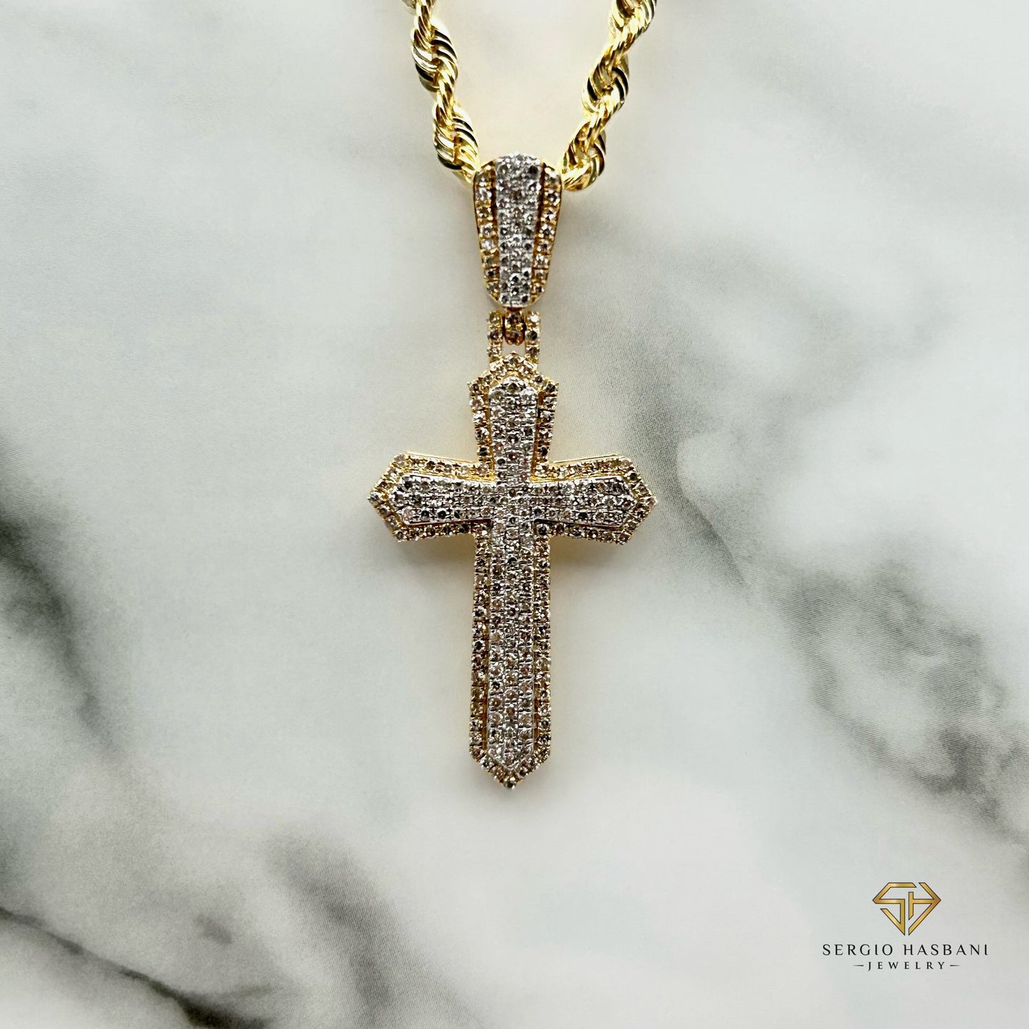 10K CROSS6 Diamond Pendant