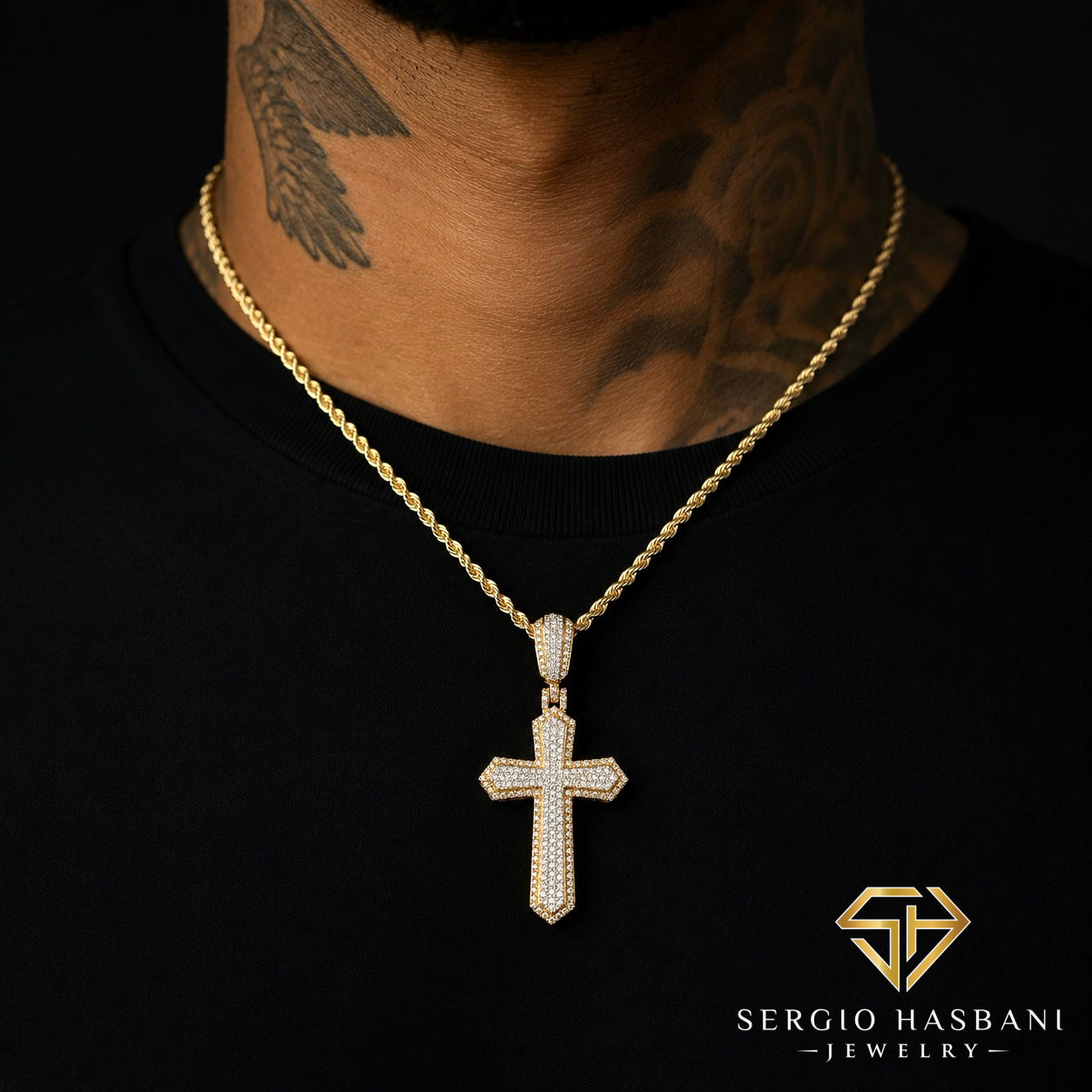 10K CROSS6 Diamond Pendant