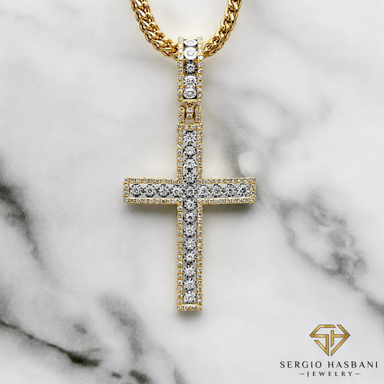 10K CROSS7 Diamond Pendant
