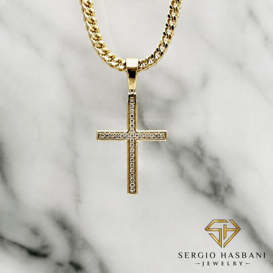 10K CROSS9 Diamond Pendant