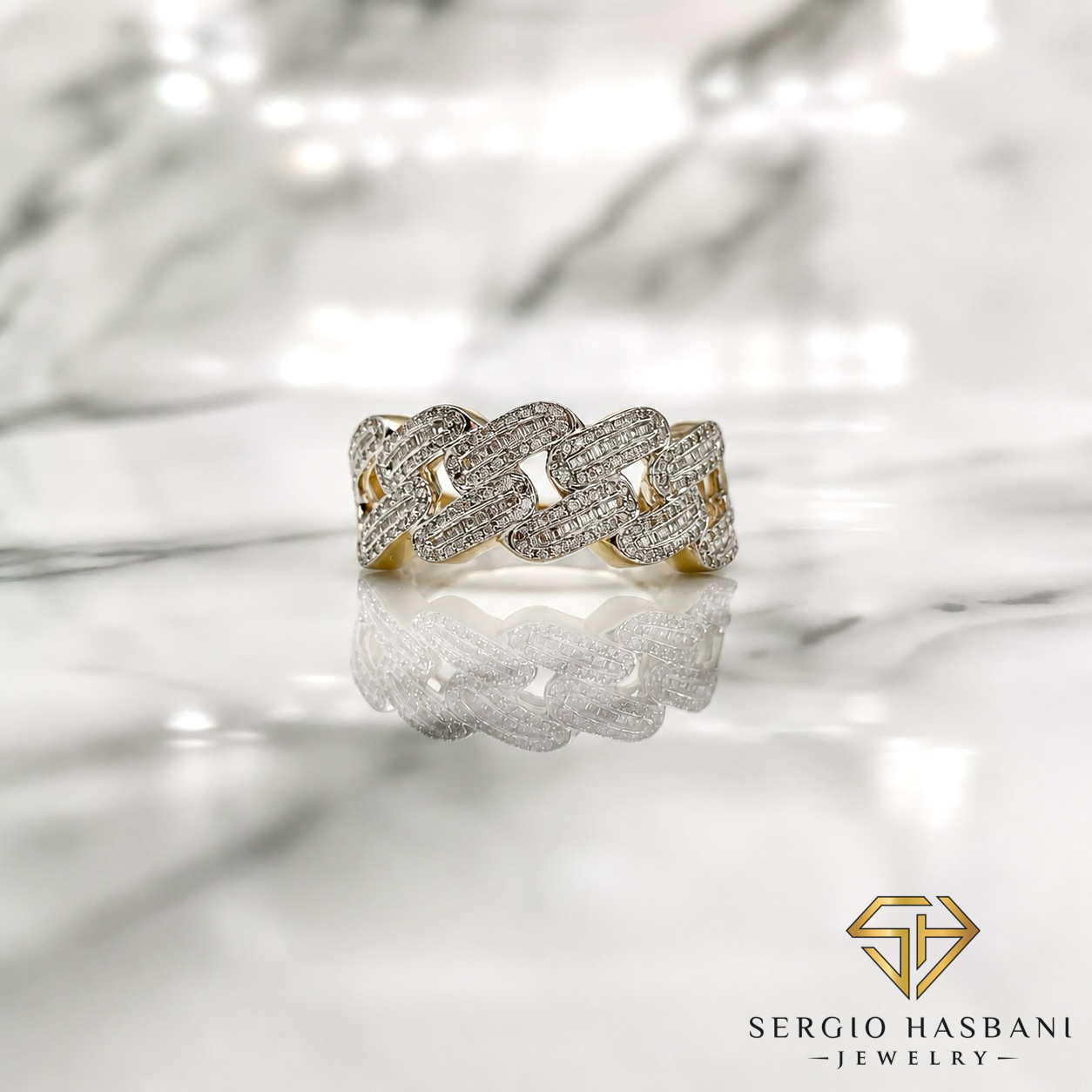 10K CUBAGG Diamond Ring