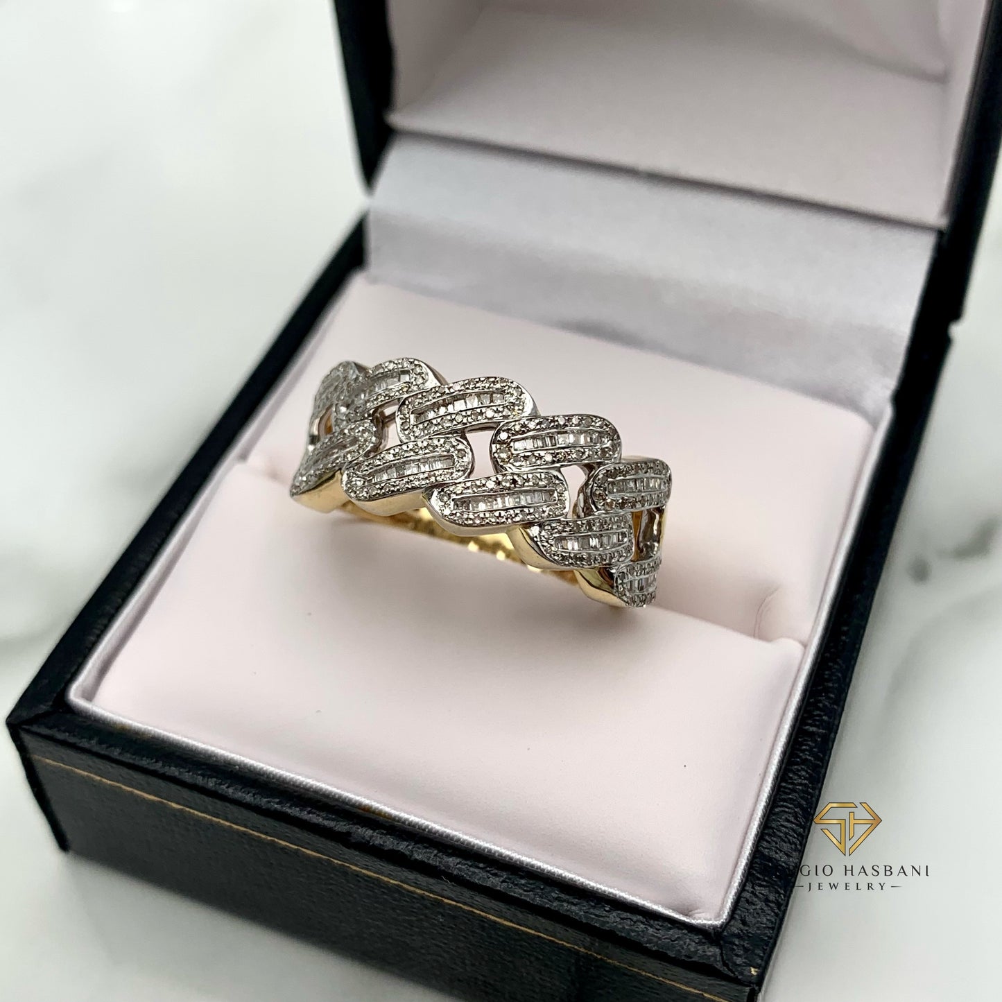 10K CUBAGG Diamond Ring