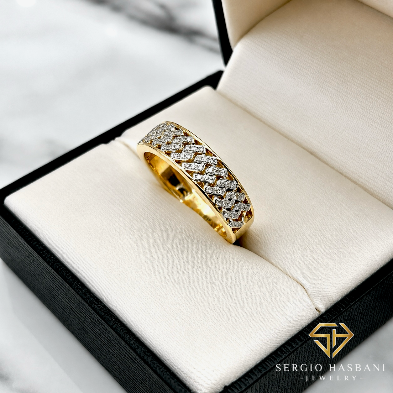 10K CUBAND Diamond Ring