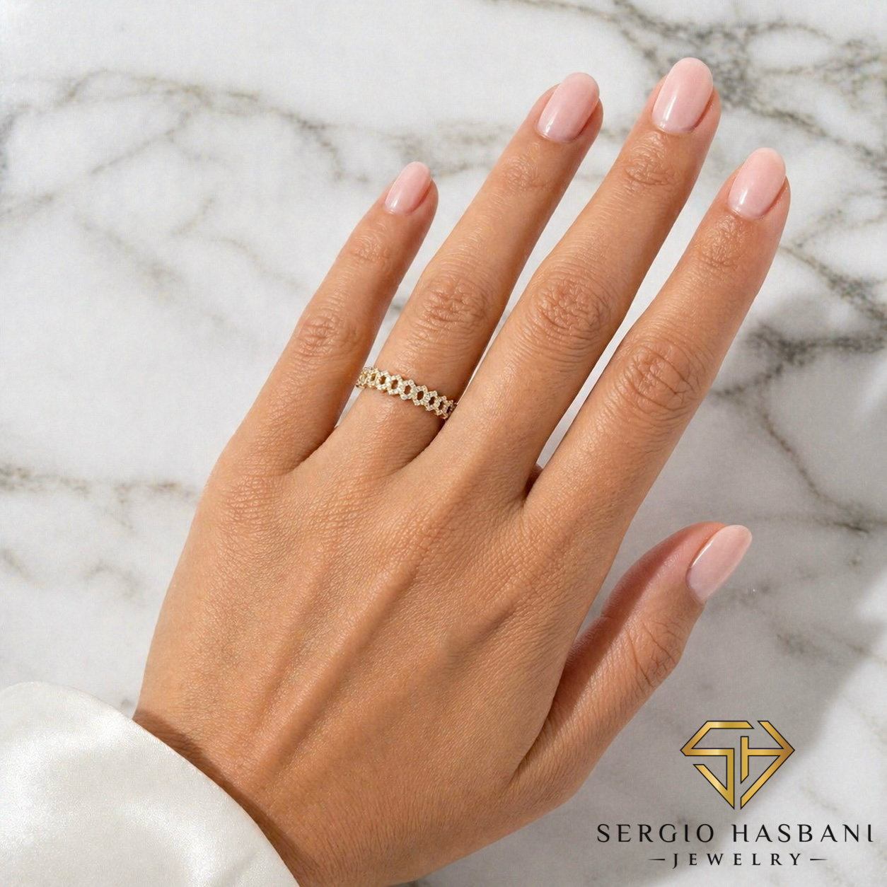 10K CUBLY Diamond Ring