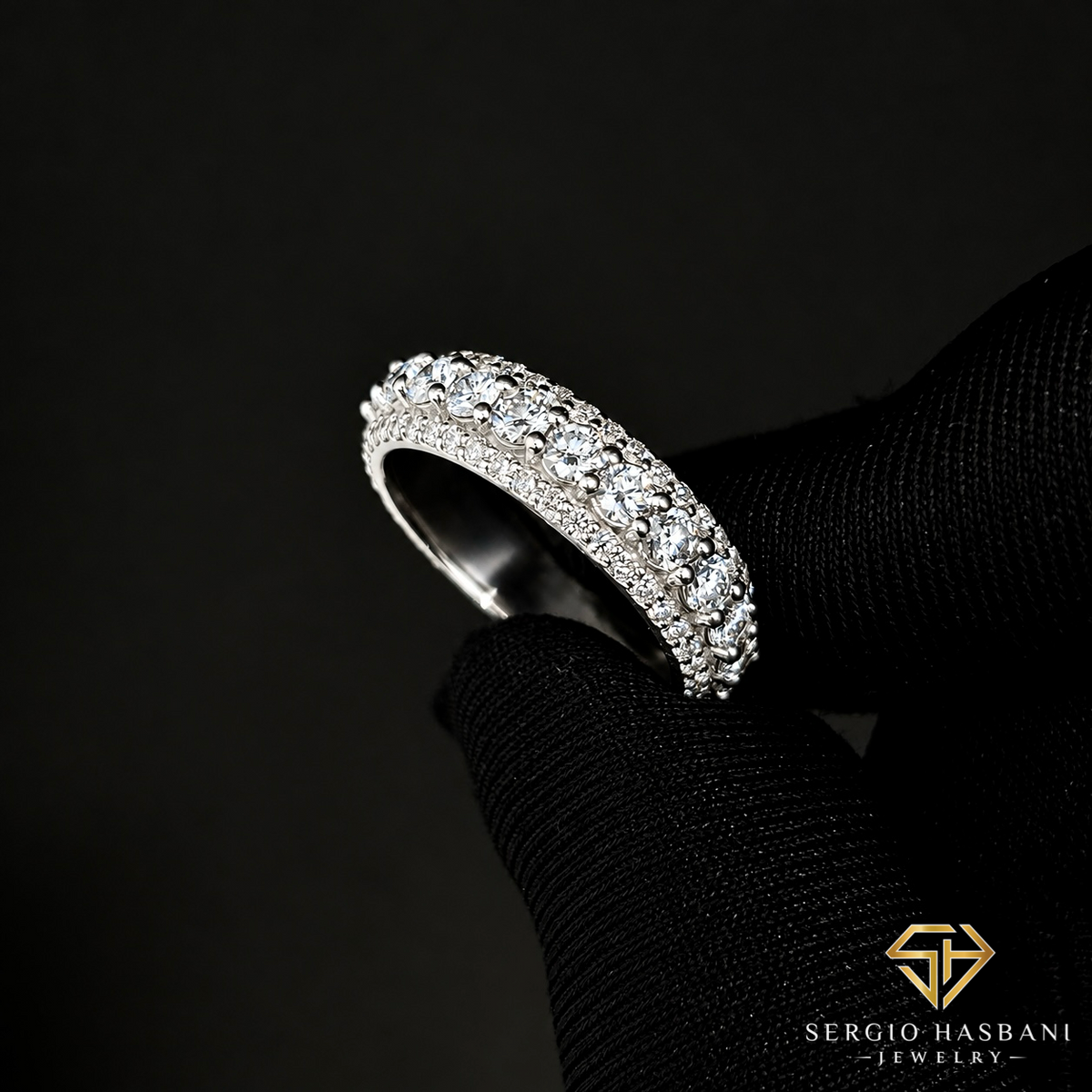 10K DABAND Solid VVS Lab Diamond Ring