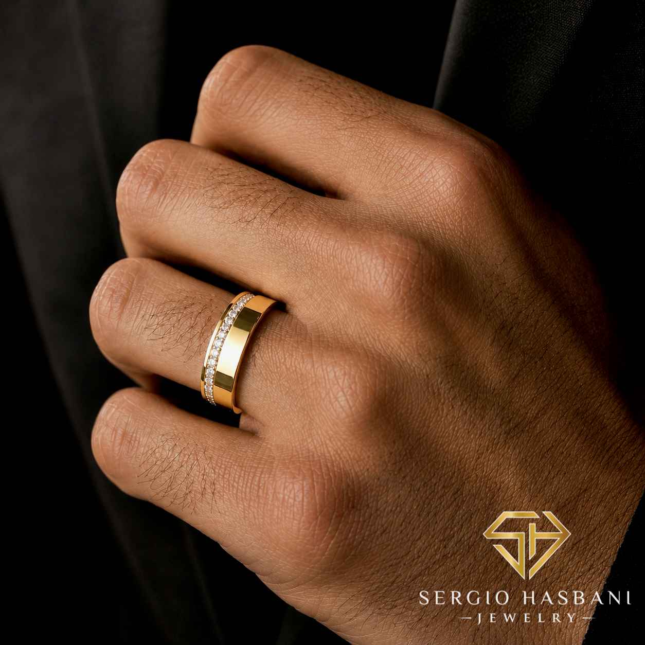10K ELYON VVS Lab Diamond Wedding Band